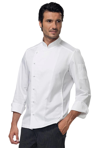 GIACCA CUOCO STEWART SIGGI: giacca da cuoco elegante giacca chef linea slim con inserti...